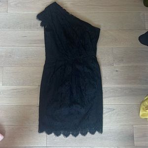 Shosanna, black lace one shoulder dress, size 2